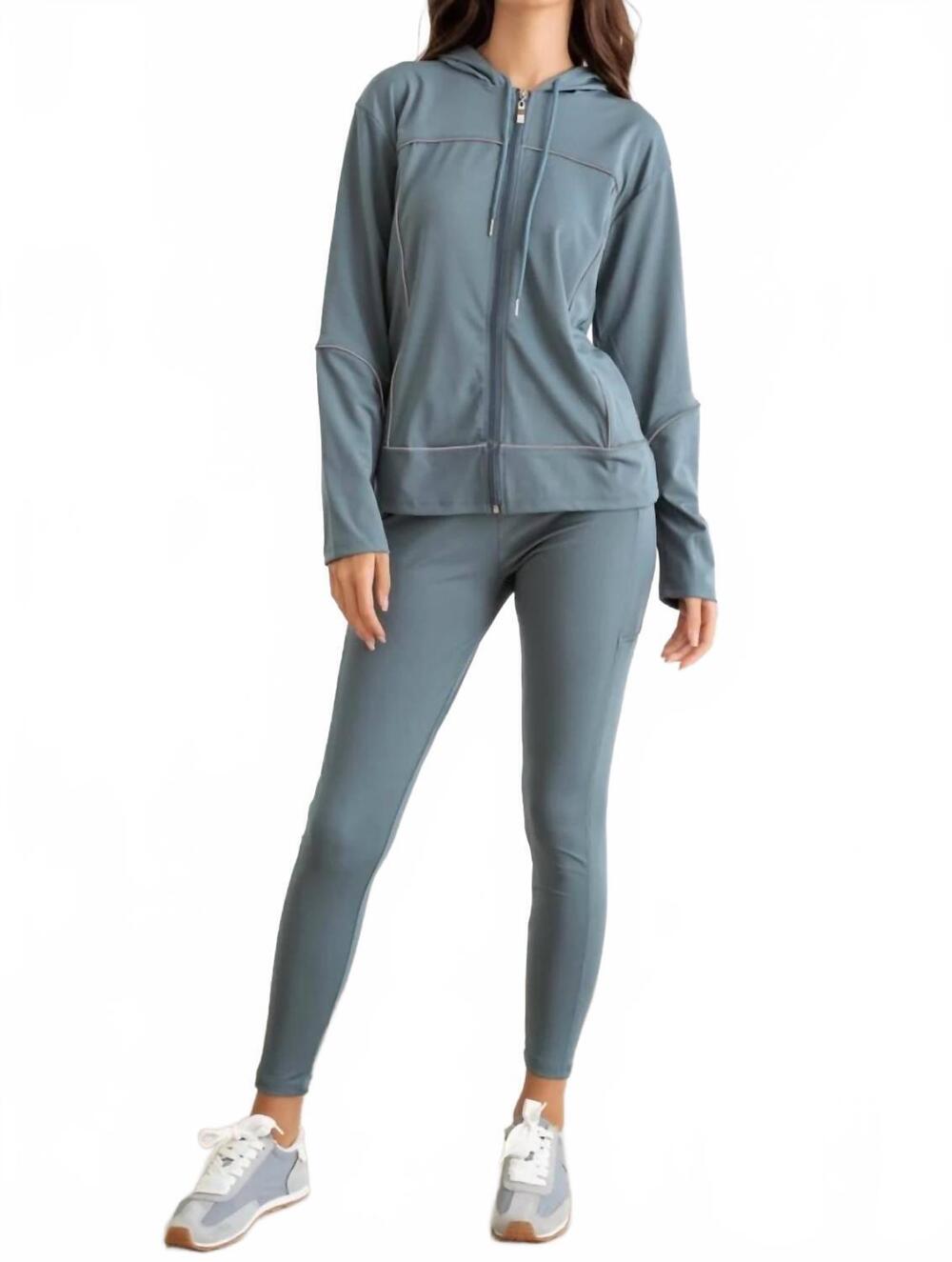 NEW TASHA APPAREL wendy workout set in steel blue